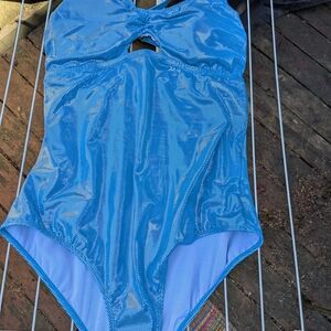 Adult Shimmering Blue One Piece Swimsuit